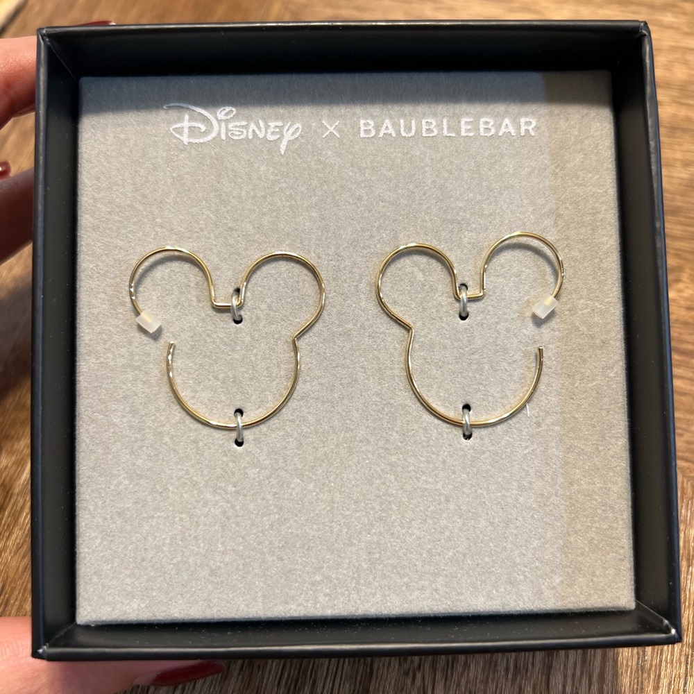 BaubleBar Mickey Mouse Disney Outline Hoop Earrings